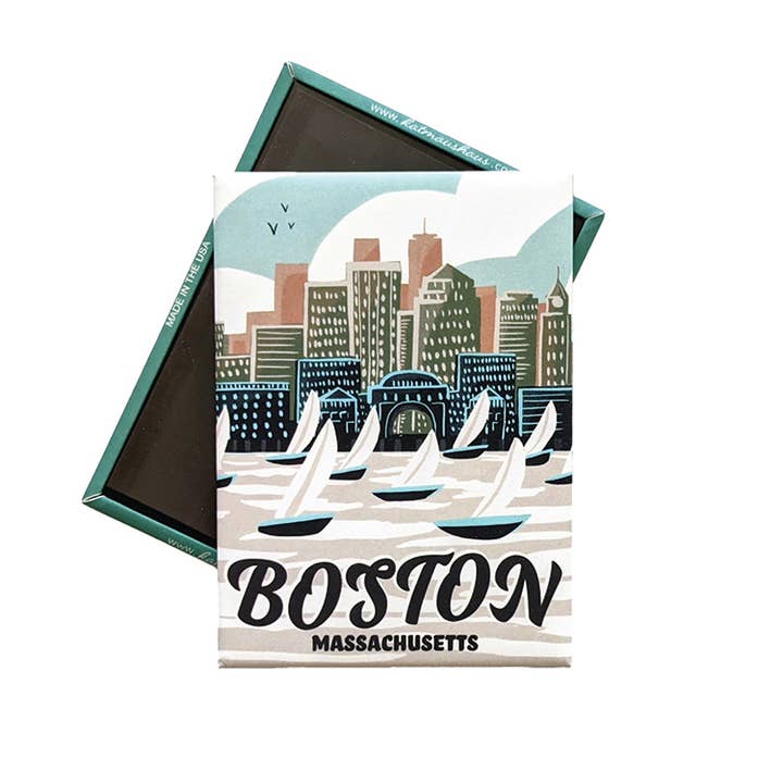 Boston, MA Magnet for wholesale by Kat Maus Haus Illustration