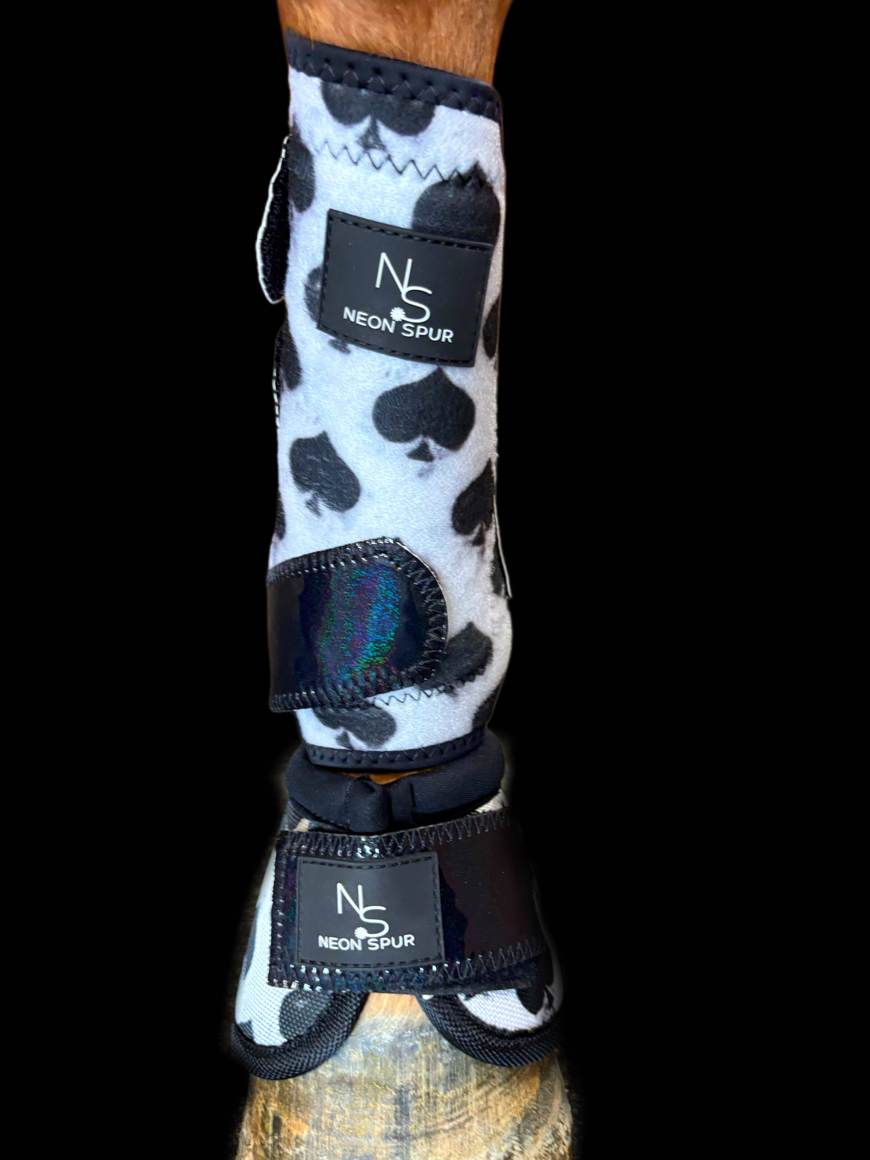 Neon Spur LLC - Wholesale Horseback Riding Gear - Smokin Spades Splint Boots - 2 pack2
