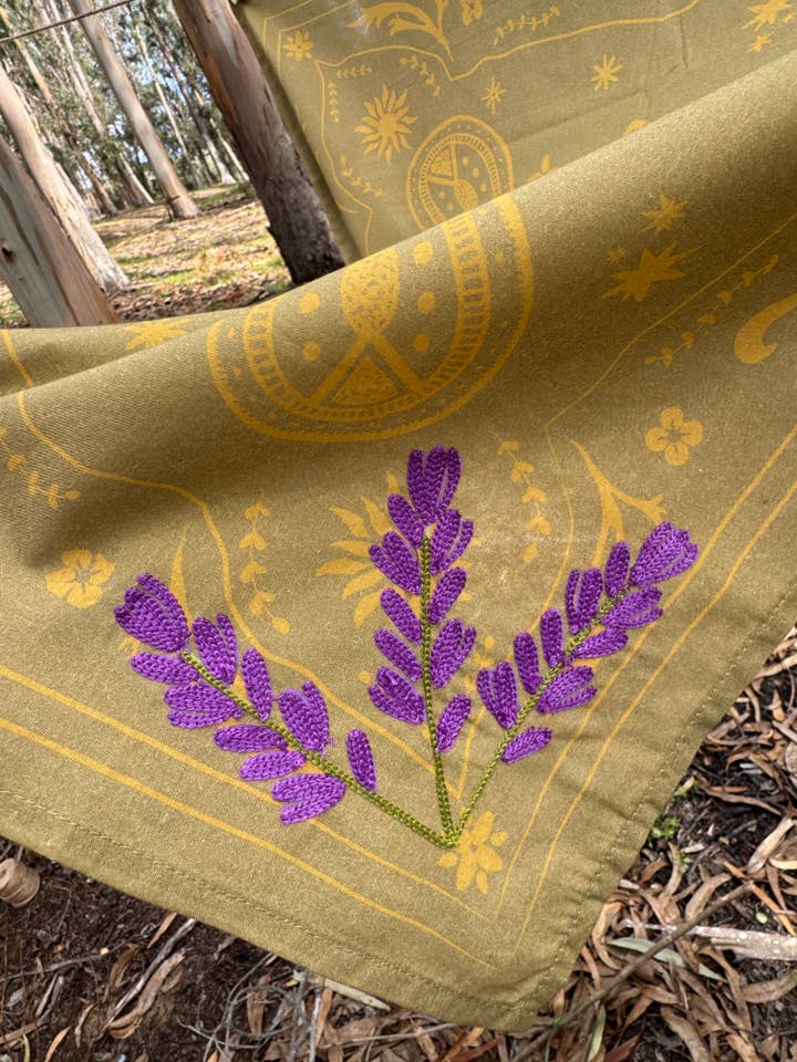 The Lavender Bandana ( wild rag, embroidered bandana western for wholesale by Wild as Heck