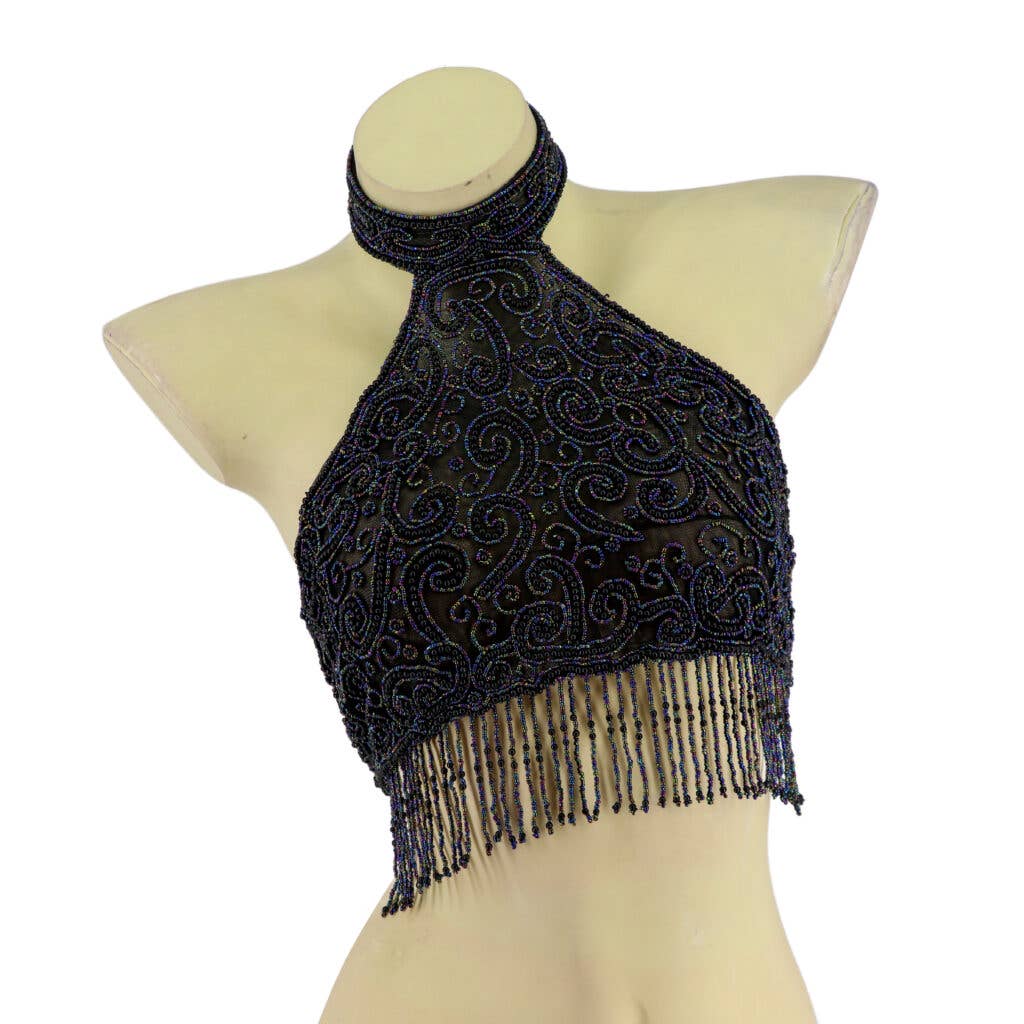 Western Fashion - Wholesale Blouse - Women's - 2199 - Beaded Paisley Top - AB w/fringes2