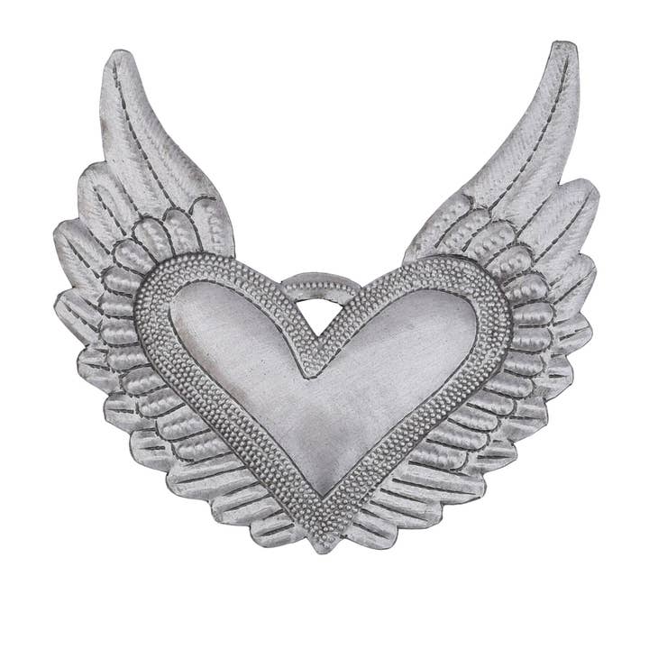 Handmade Haitian Heart with Wings – Fair Trade Metal Art for wholesale by Haiti Fair Trade~ It's Cactus
