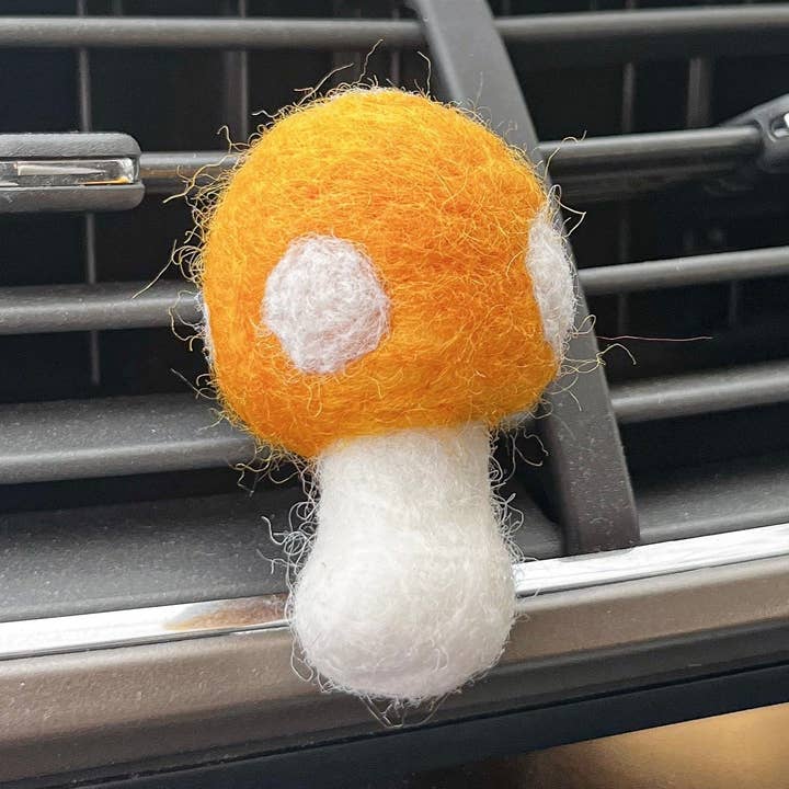 The Thrifty Handmade - Wholesale Car Freshener - Unisex - Felt Mushroom Car Vent Clip Diffuser0