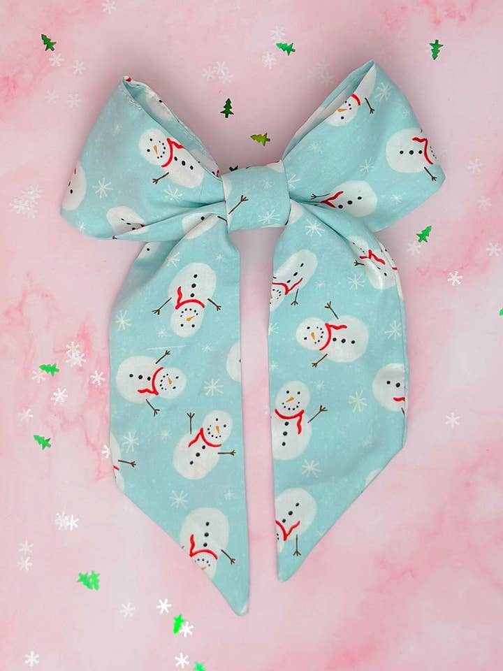 Frosty EXCLUSIVE LONG Hair Bow for wholesale by ThatsSewLauraUk