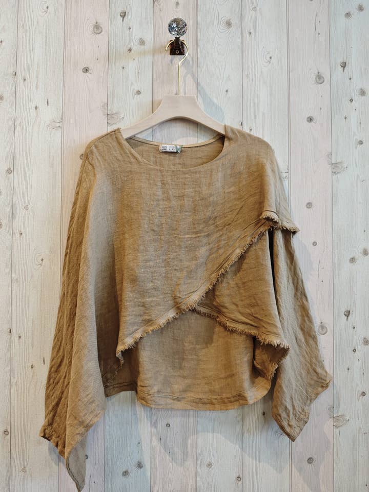 Linen & More - Wholesale Blouse - Women's - REF 83620 CROSSOVER BLOUSE 100% LINEN