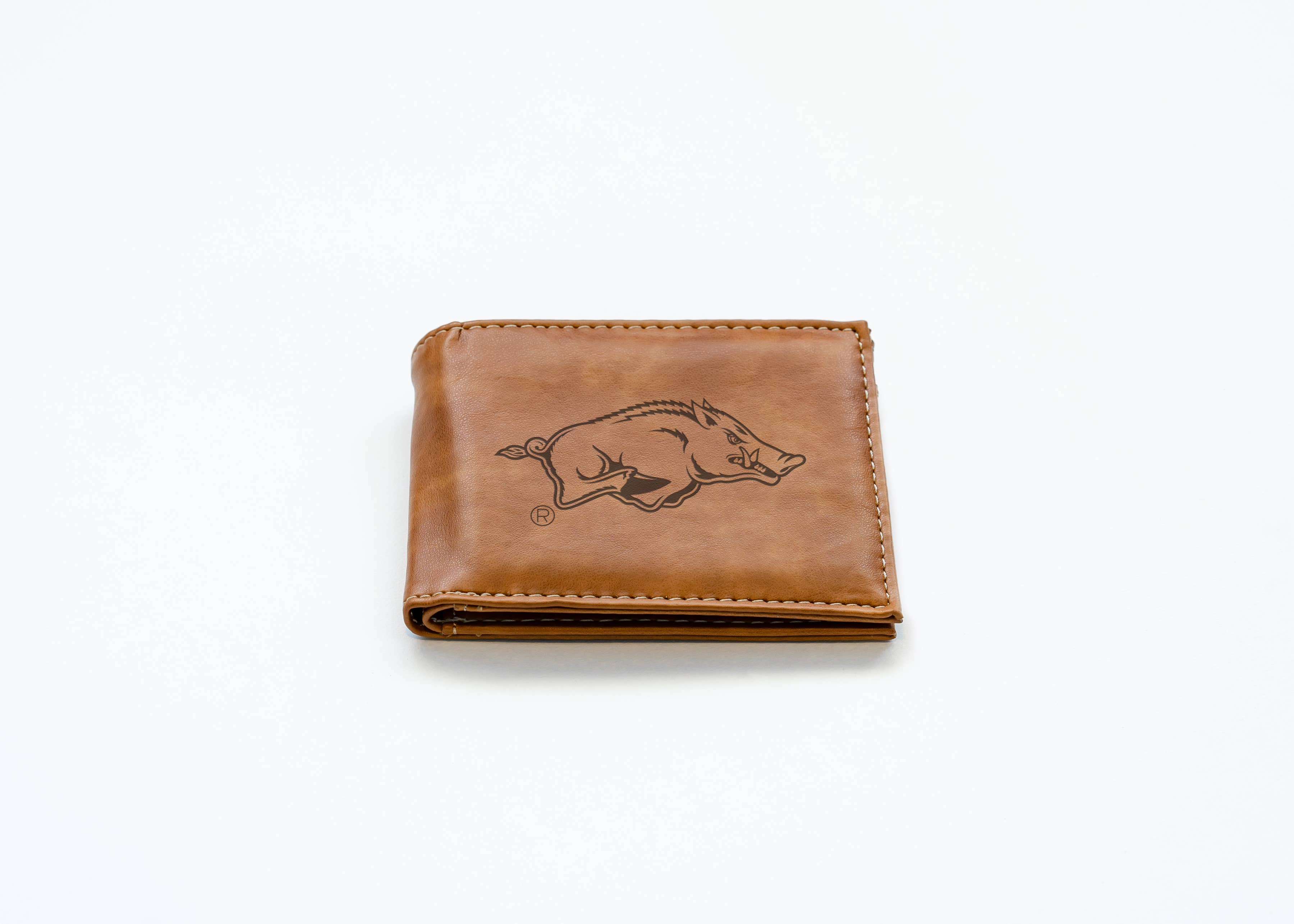 Rico Industries - Vente Portefeuille – homme - Portefeuille à volets gravé au laser Arkansas Razorbacks, marron2