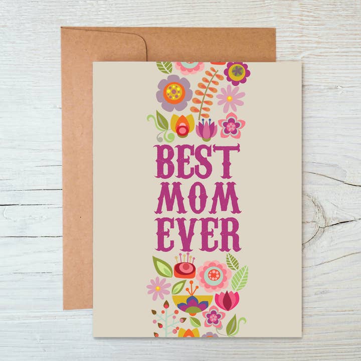 Carte de vœux Meilleure Maman de tous les temps pour la vente par Valentina Harper