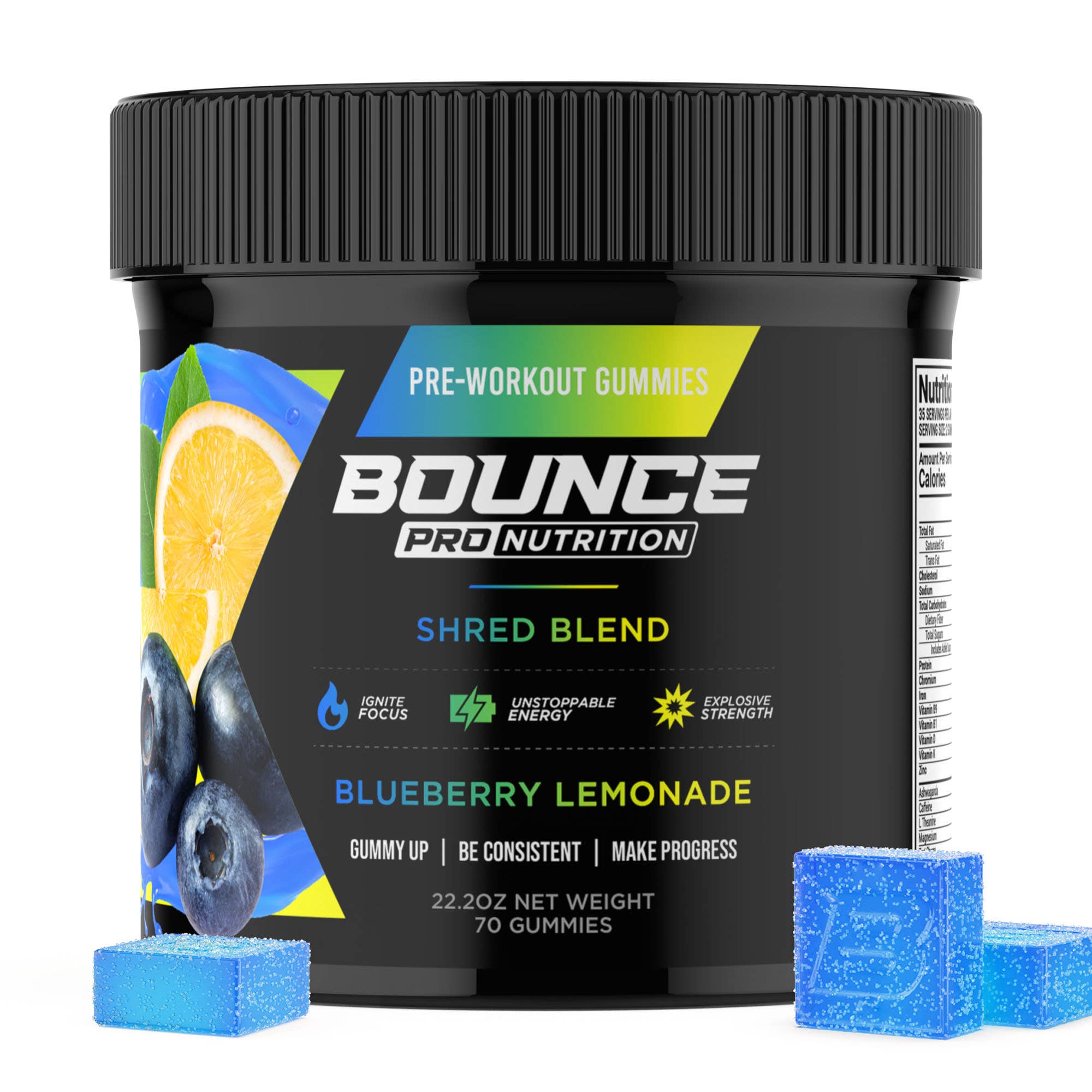 Bounce Nutrition - Wholesale Oral Supplement/Vitamin - Pre-Workout Gummies - Shred Blend V21
