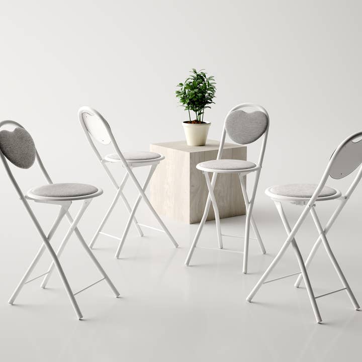 HOMYCASA DESIGN INC - Wholesale Folding Chair - Heart-Shaped Backrest Folding Chair