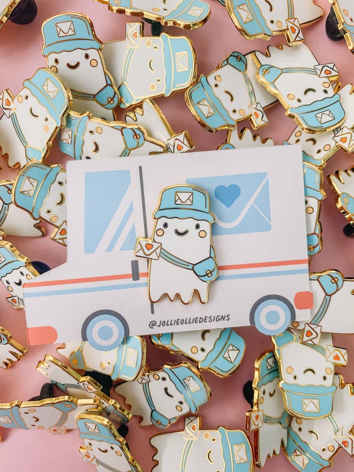 Ghostal Arbetare emaljstift för wholesale av Jollie Ollie Designs