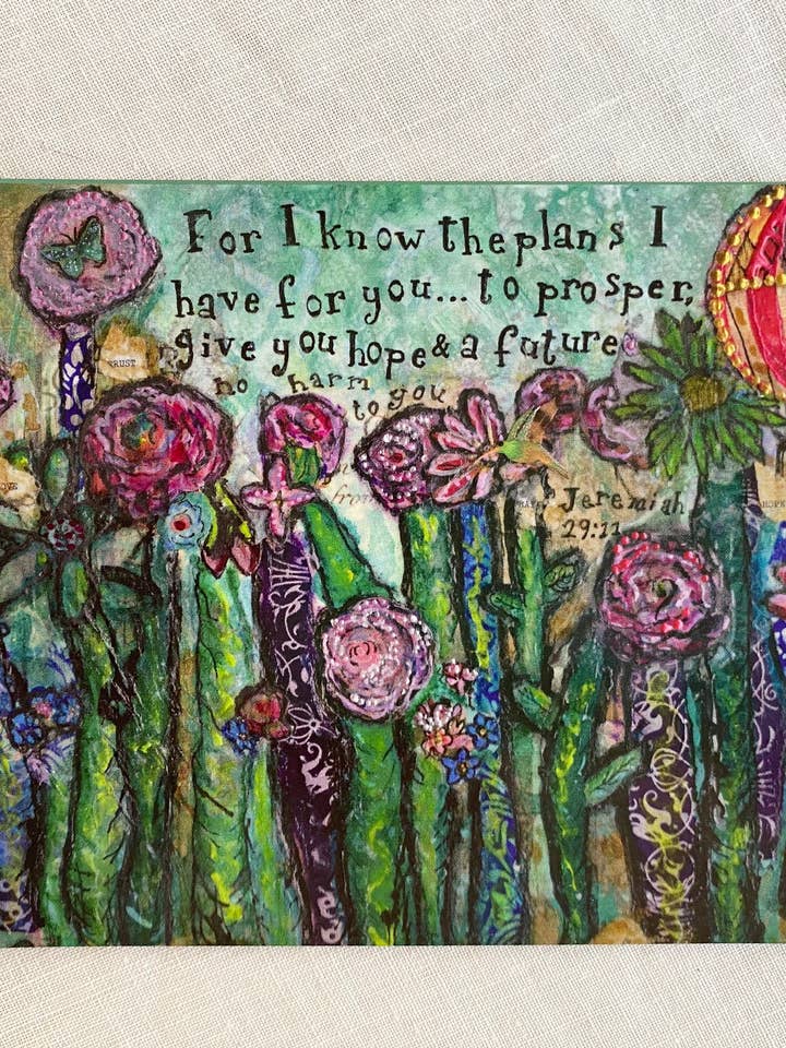 Jeremiah 29:11 - postcard/magnet 4.5x5" scripture for wholesale by Mia Moyad Studio
