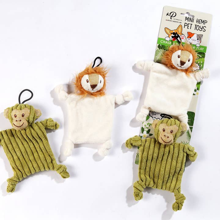 Petique - Wholesale Pet Plush Toy - Dog - Mini Flying Hemp Monkey and Lion Dog Toys
