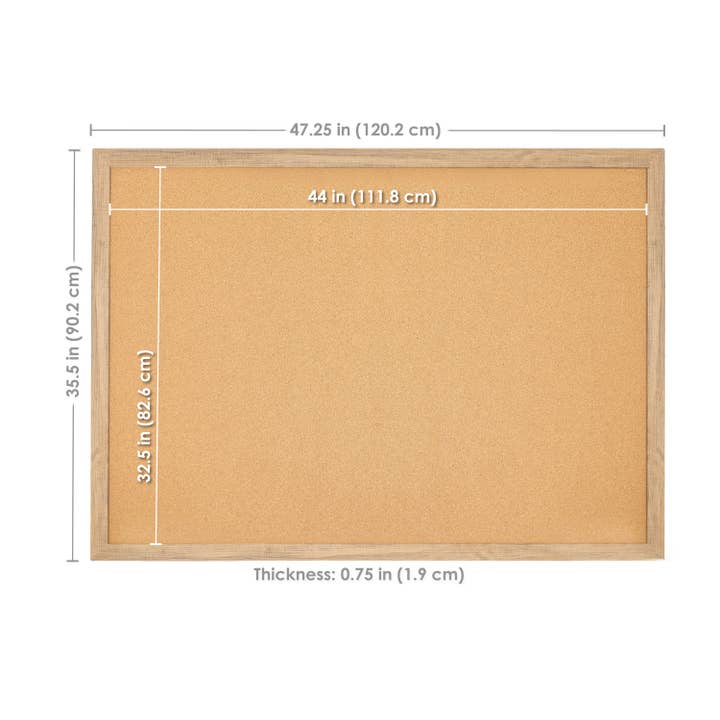 Sunnydaze Decor - Vente Tableaux d'affichage - Tableau d'affichage en liège avec cadre en MDF et 6 punaises5
