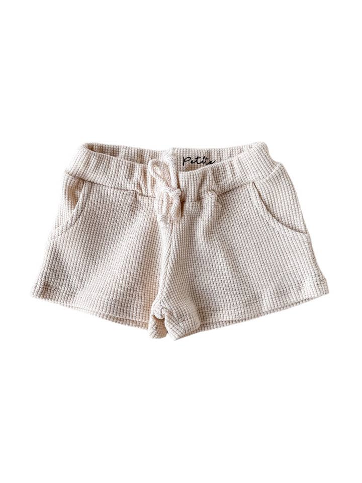 Linen waffle shorts for wholesale by PETITE EvelinaApparel