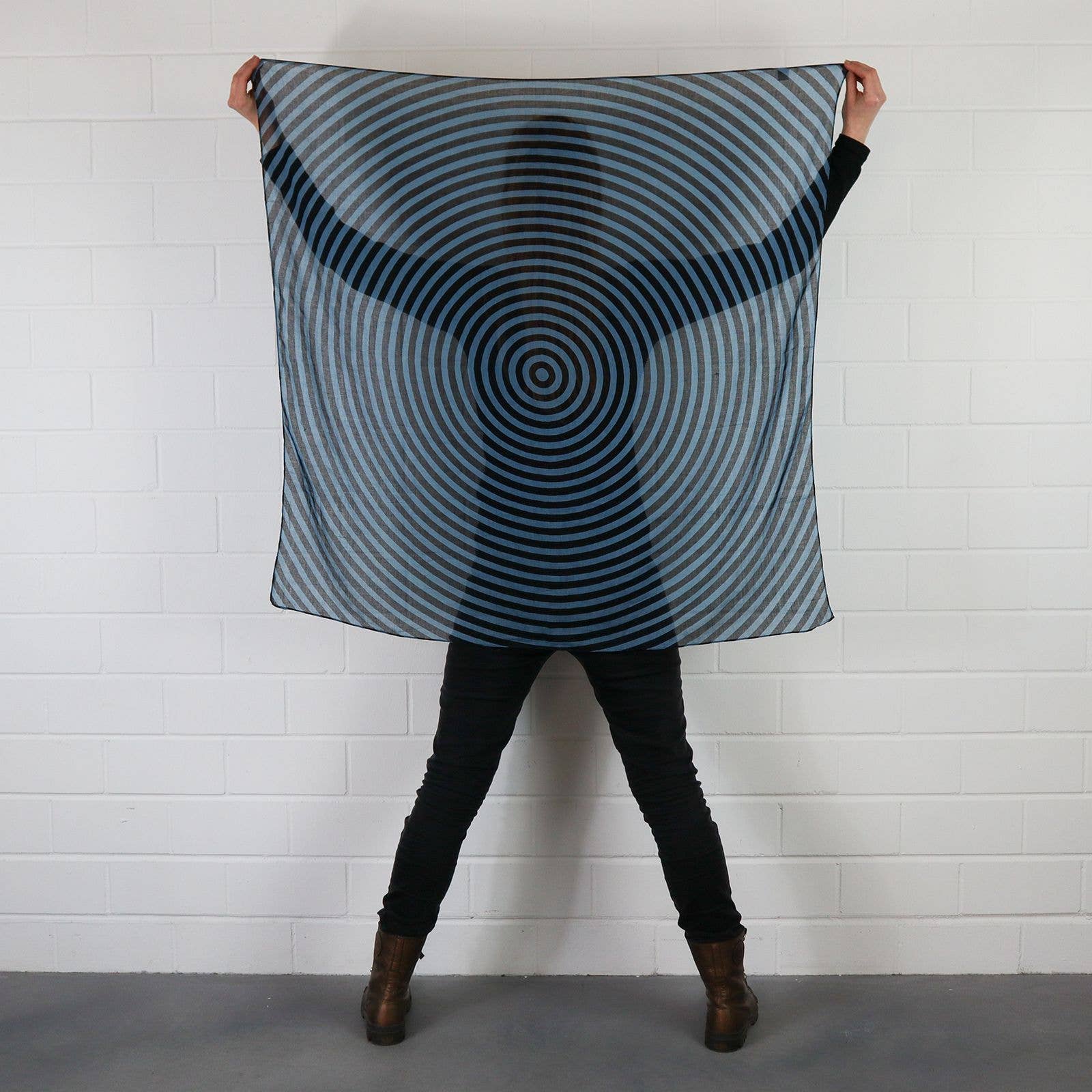 Tribal Trade GmbH - Vendita all'ingrosso Sciarpa - Unisex - Anello di stoffa di cotone blu quadrato8