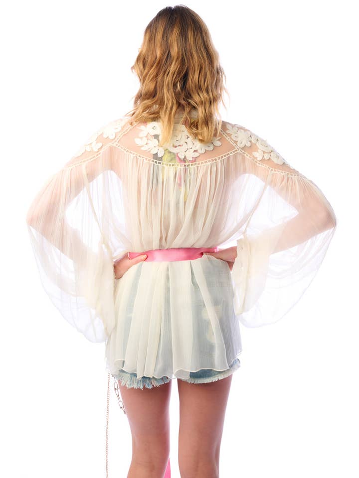 ivory Amora Chiffon Hand - Embellished Blouse / Top for wholesale on Faire1