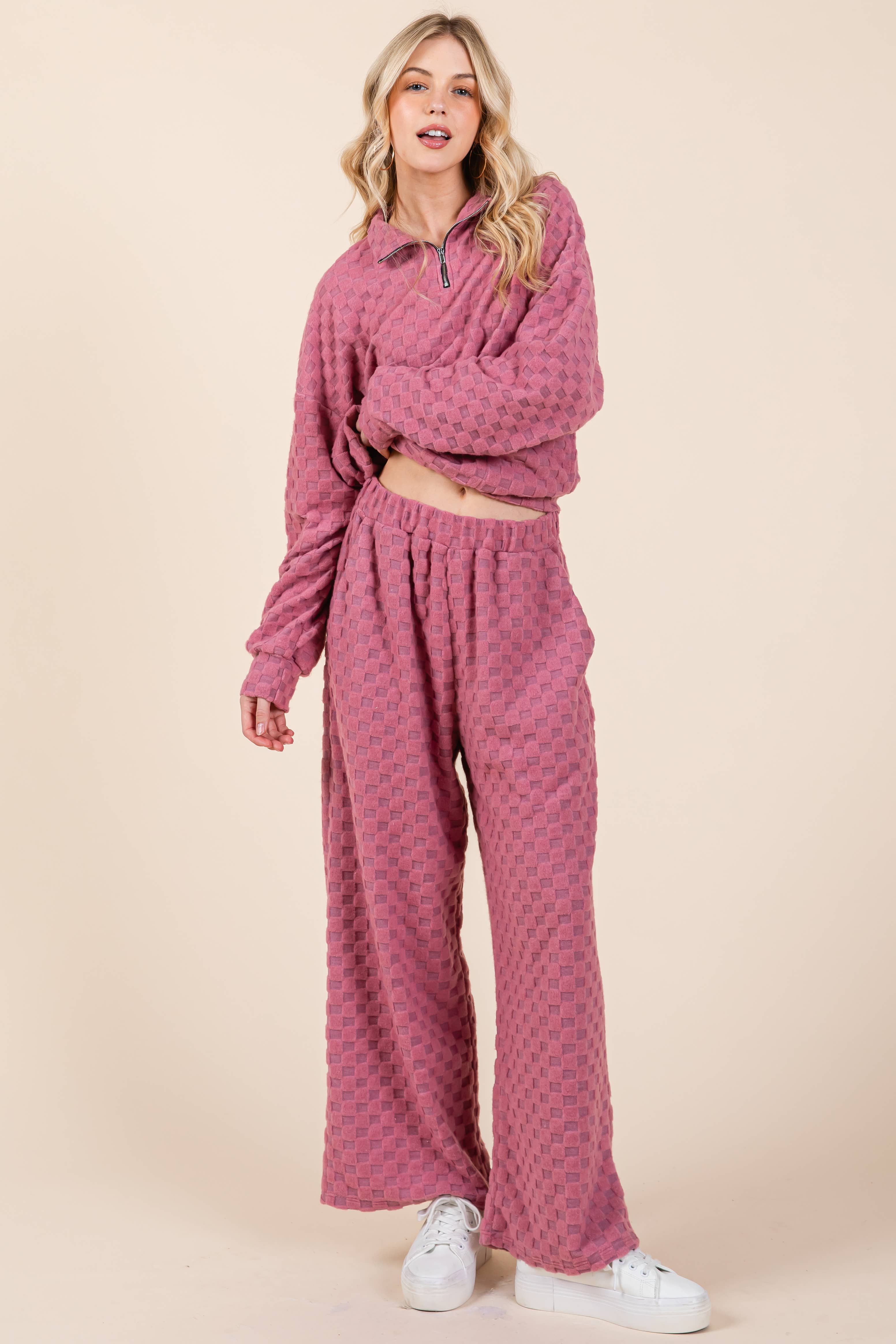 BOMBOM - Vente Pantalon – femme - PANTALON À CARREAUX DUVETEUX PA11058