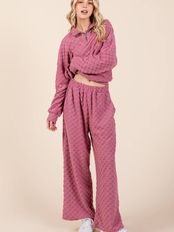 BOMBOM - Vente Pantalon – femme - PANTALON À CARREAUX DUVETEUX PA11058