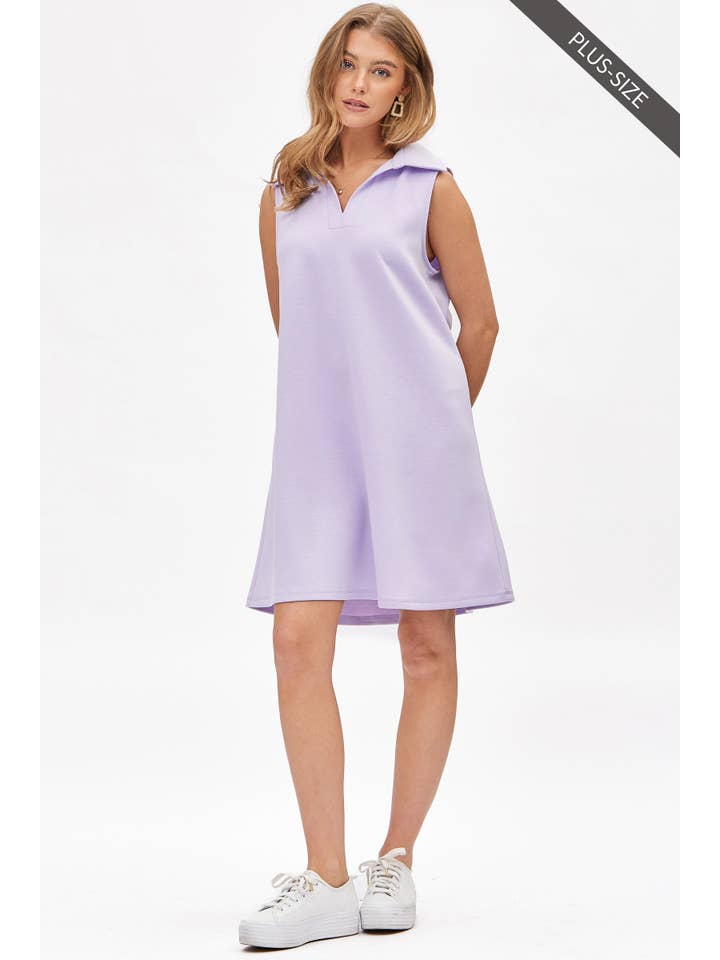 Dear Scarlett – Vestido - Mulher por atacado – Vestido A-Line Modal com Gola Scuba TRV-CRUISEP16