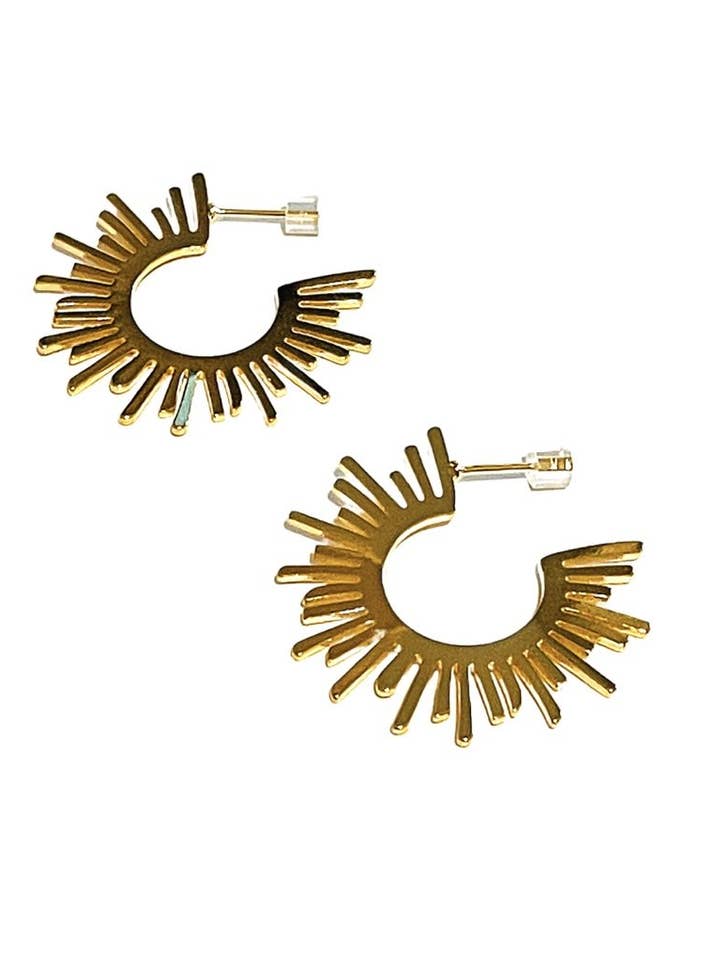 *Boucles d'oreilles Sun Spike en or pour la vente par Links & Locks