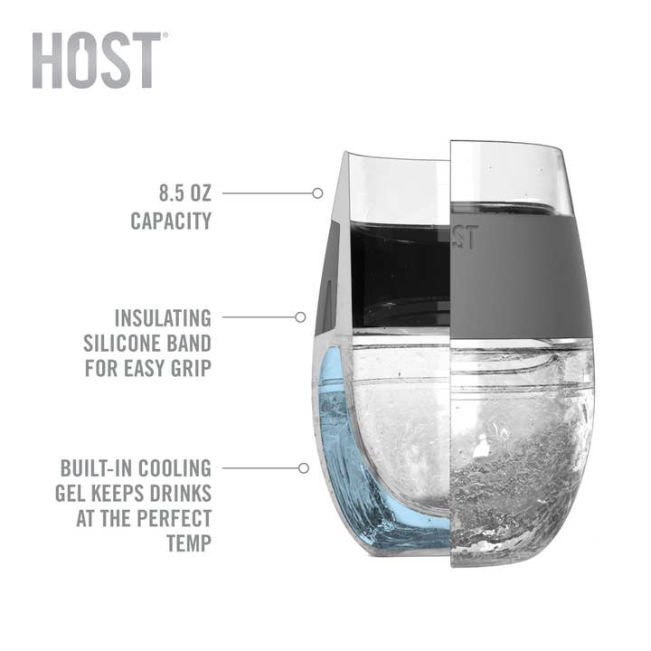 HOST - Wholesale Wine Glass - Wine FREEZEâ„¢ Cooling Cups - Standard Colors - CDU of 12