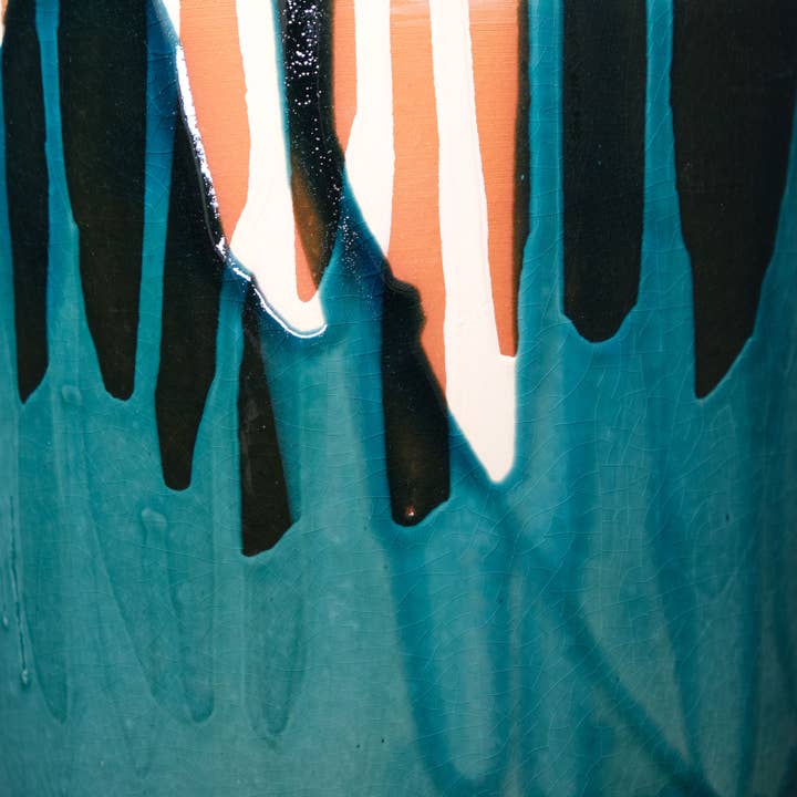 Casa Atlântica - Wholesale Plant Pot - Clay pot with white slip and blue glaze8