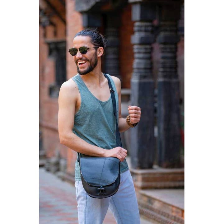 Ganesh Himal Trading - Wholesale Crossbody Bag - Women's - Recycled Rubber Crossbody Bag - Rubber Toggle Closure