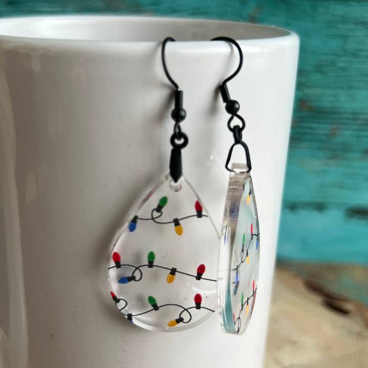 Christmas Light Earrings for wholesale by Chamness' Crafty Corner