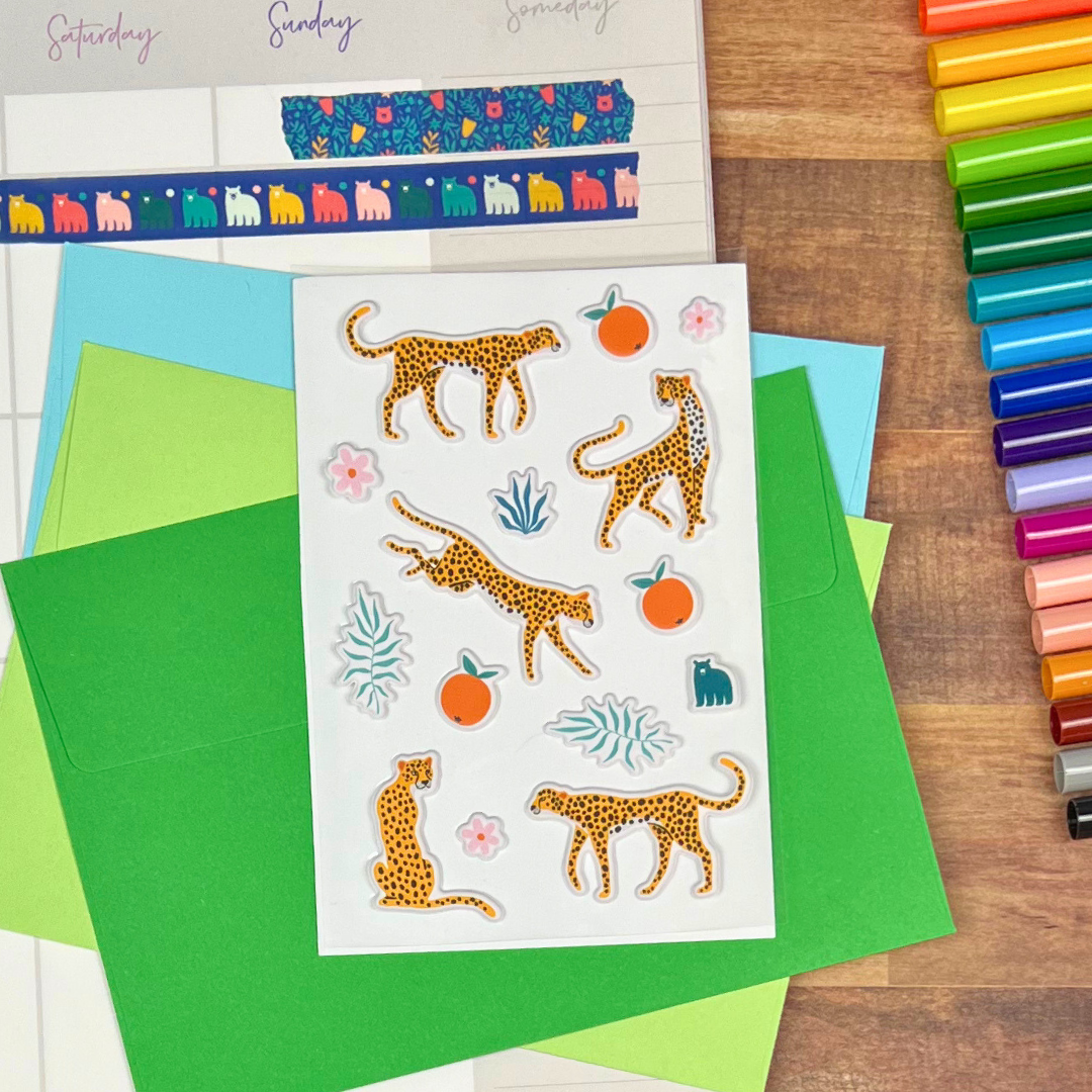 Four Bears Sticker Club – Adesivo por atacado – Leopardos Puffy2