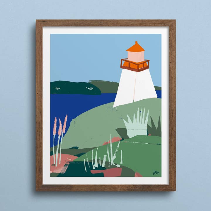 Neil’s Harbour Lighthouse – 8 x 10 Print – Wholesale for wholesale by Kautzi Illustrations