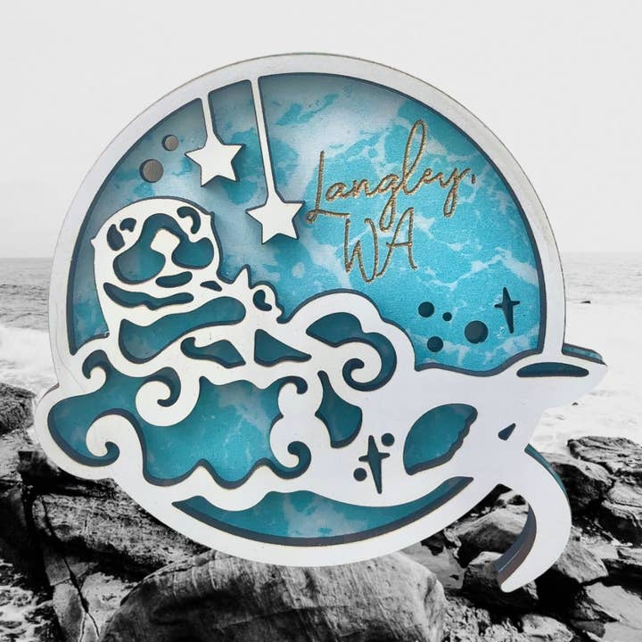 Aimant/ornement en forme de loutre personnalisable pour la vente par Wackadoodles