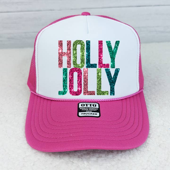 Trendy Transfers - Wholesale Sublimation Transfer - Holly Jolly Faux Sequins Hat/Pocket Screen Print Transfer