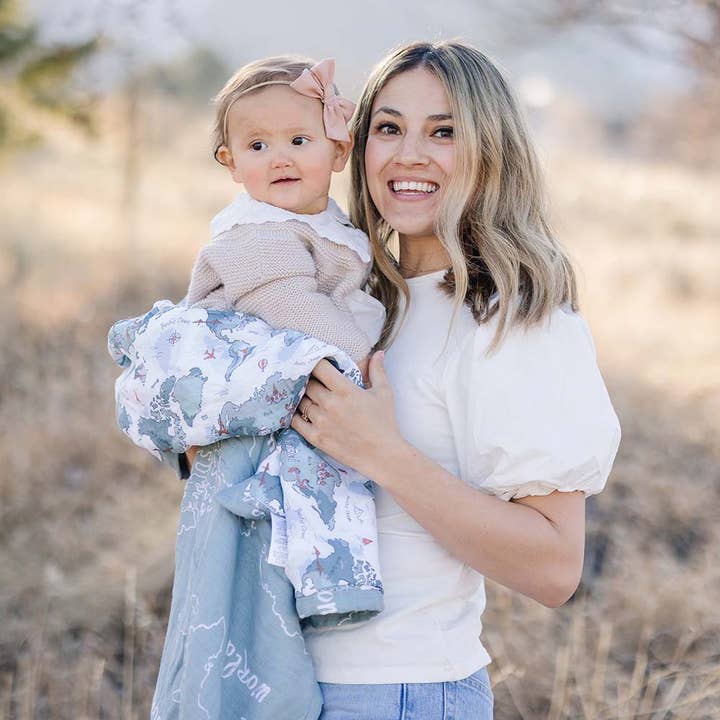 Bebe au Lait - Wholesale Bedding Blanket - Kids & Baby - World Map + Someday Oh-So-Soft Muslin Snuggle Blanket4