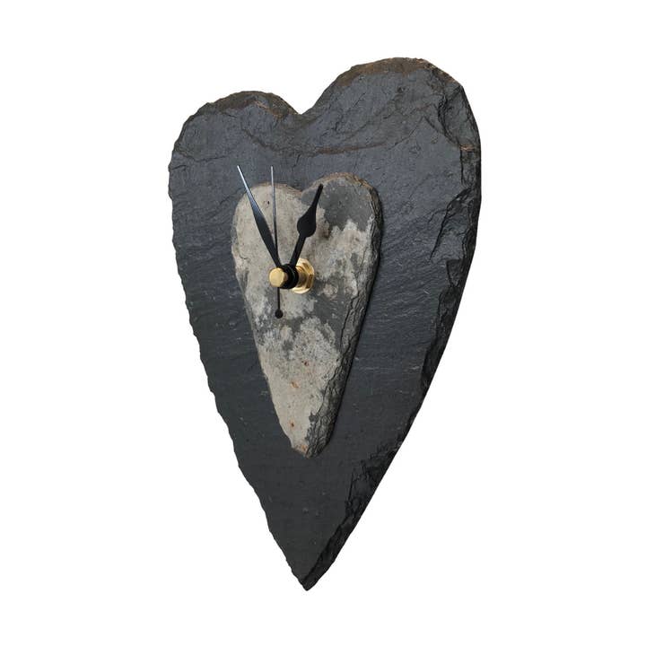 Natural slate clock (14x22 cms diameter) Silent mechanism for wholesale by Driftmoods - The Slate Shop