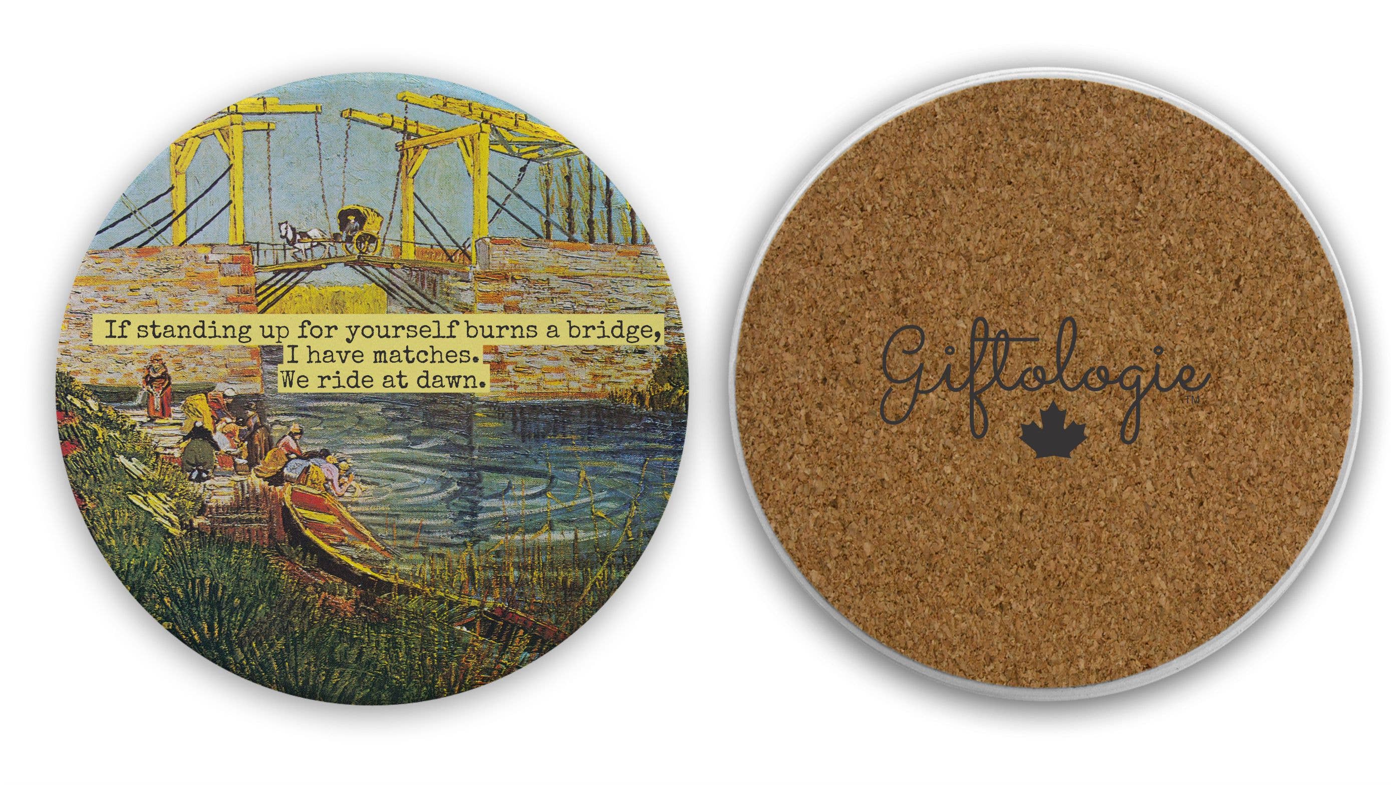 Giftologie - Vendita all'ingrosso Sottobicchiere - Van Gogh, Sottobicchiere Ponte in Fiamme - Citazione Sfacciata0