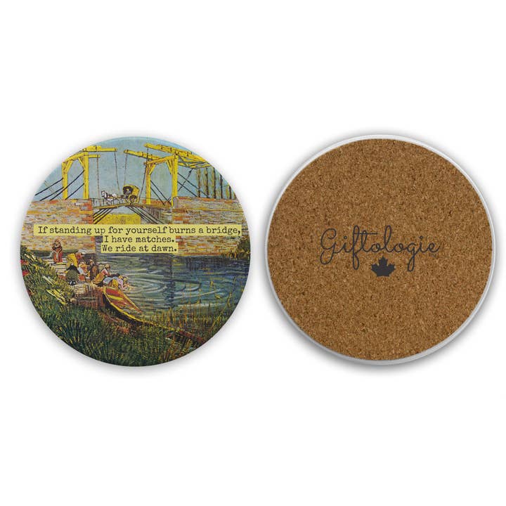 Van Gogh, Burning Bridge Coaster - Sassy Quote for wholesale by Giftologie