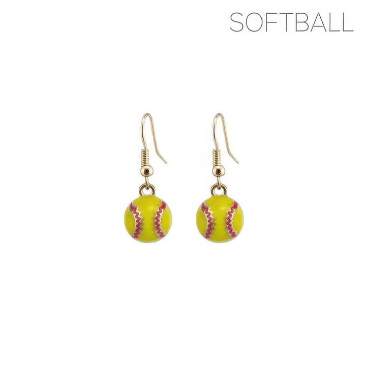 CC Wholesale Clothing - Wholesale Dangle Earrings - Gameday Softball Baseball Dangle Earrings0