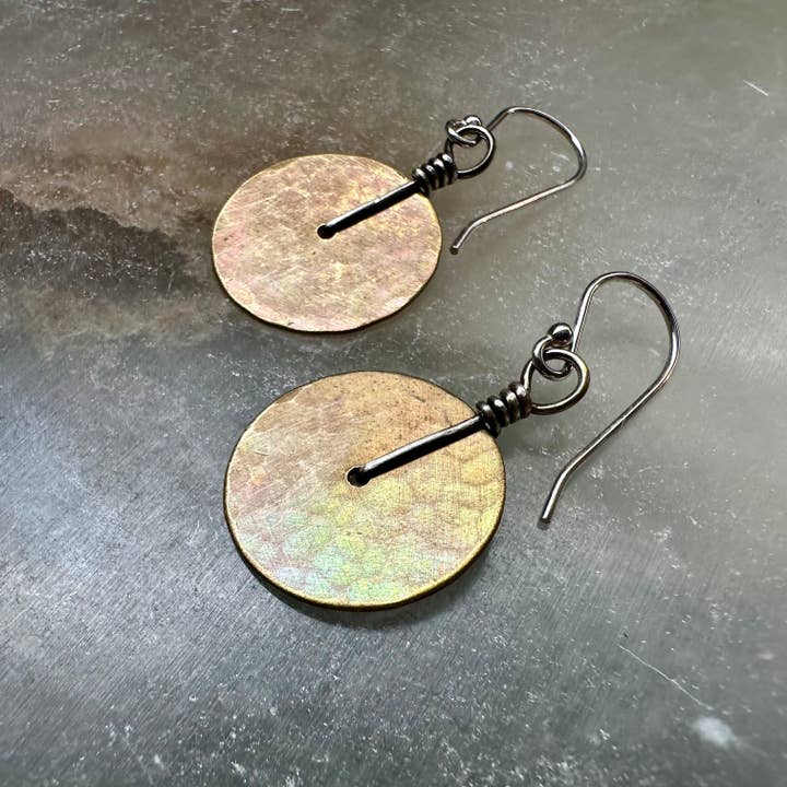 Jennifer Kahn Jewelry - Wholesale Dangle Earrings - Brass Disc Earrings