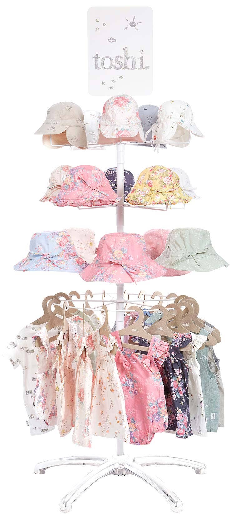 Wit gepoedercoat Display voor kleding en hoofddeksels voor groothandel op Faire0