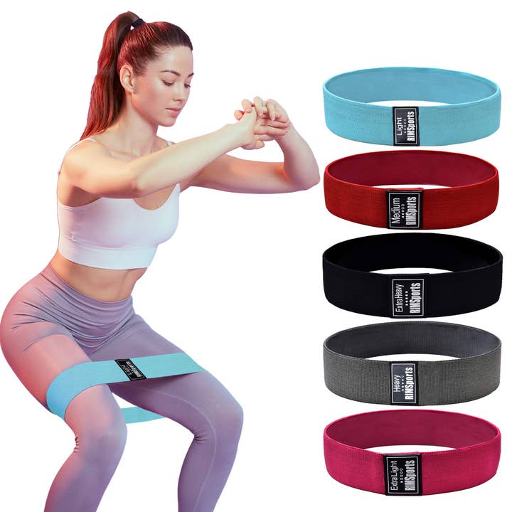 Hip Exercise Resistance Bands for Legs and Butt (Set of 5) for wholesale by RIMSports