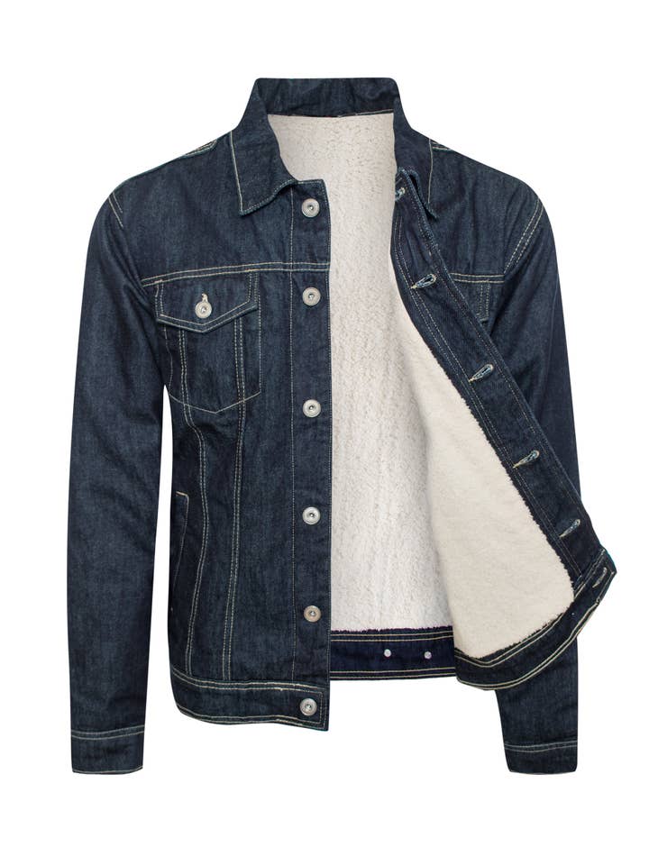 Generation XYZ - Wholesale Denim Jacket - Men's - MEN'S DENIM JACKET SHERPA LINING (HF-1002)6