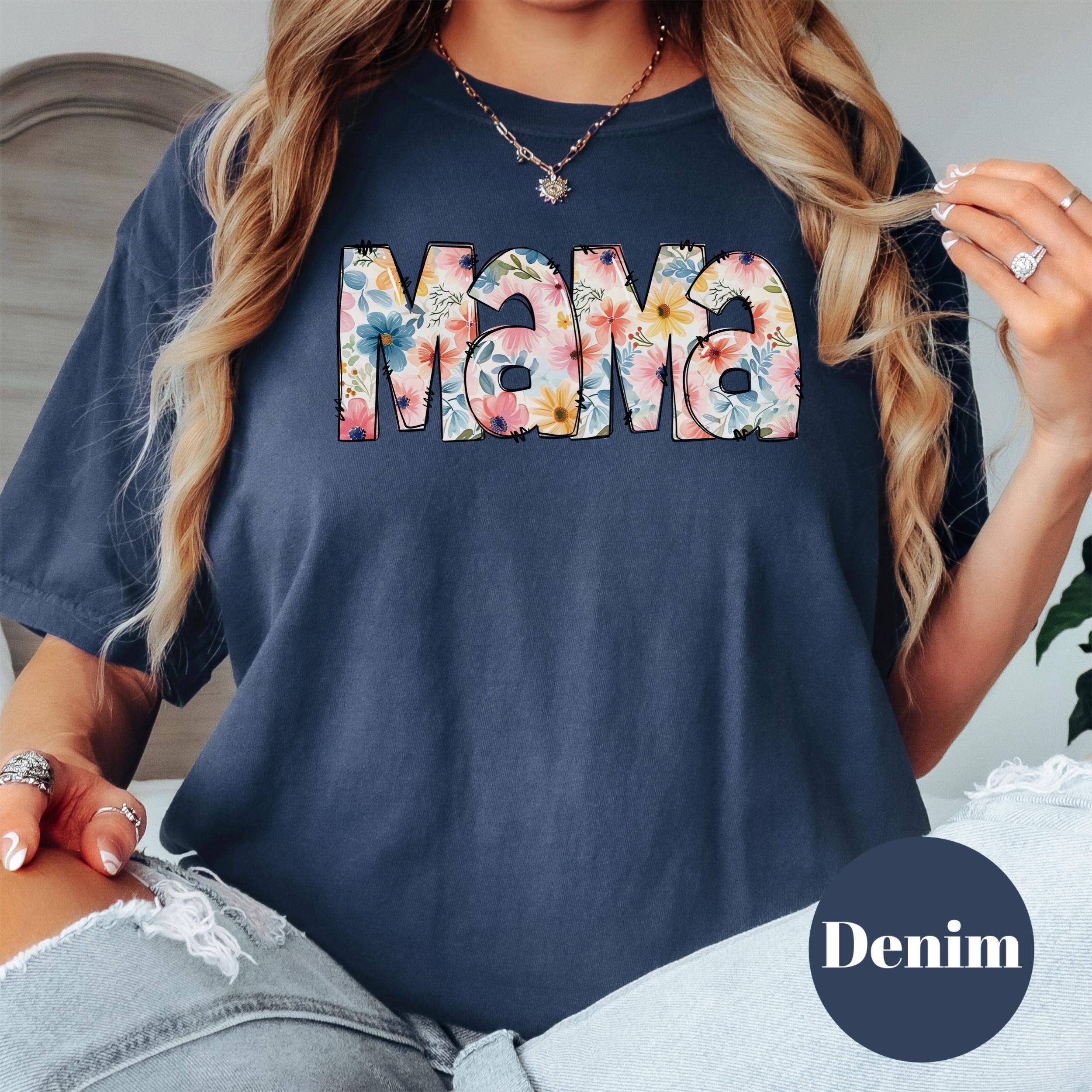 Epic Life  - Designed – wholesale Screen printed t-shirt – Women′s – Floral Mama Shirt, Vintage Mama Graphic Tee, Comfort Colors Mom Shirt, Mother’s Day Gift, Aesthetic Mom T-Shirt, Cute Retro Mama Tee4