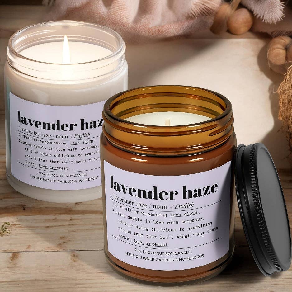 Nefer Designer Candles & Home Decor - Wholesale Jar/Filled Candle - Lavender Haze | Music Themed Candle1