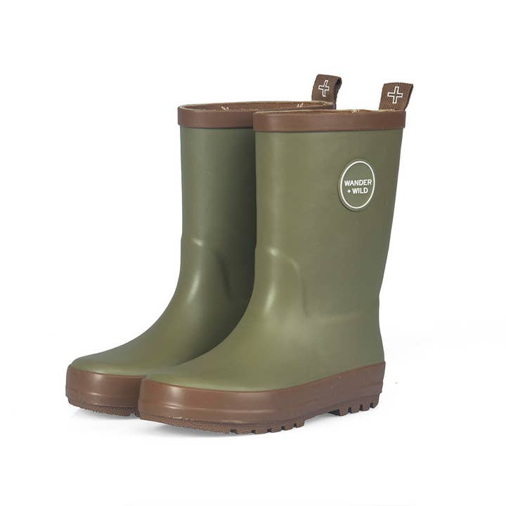 Wander + Wild - Wholesale Rain Boots - Kids - Natural Rubber Gumboots - Forest
