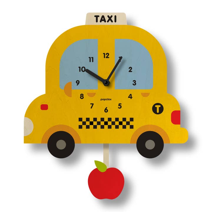 Taxi Pendulum Clock - Wood for wholesale by Popclox