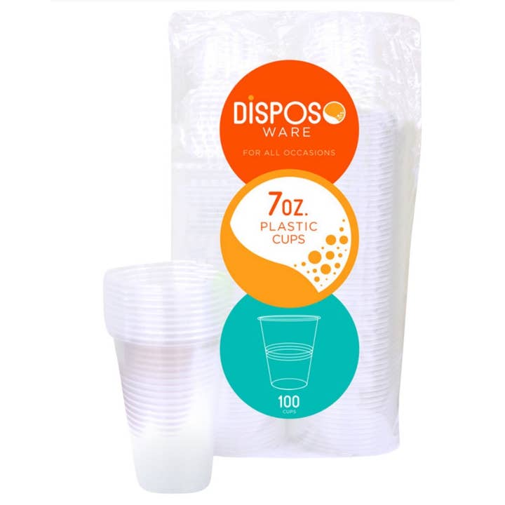 ESKAY Products - Wholesale Disposable Cup - 7 oz. Clear Disposable Plastic Cups | 1,200/Case