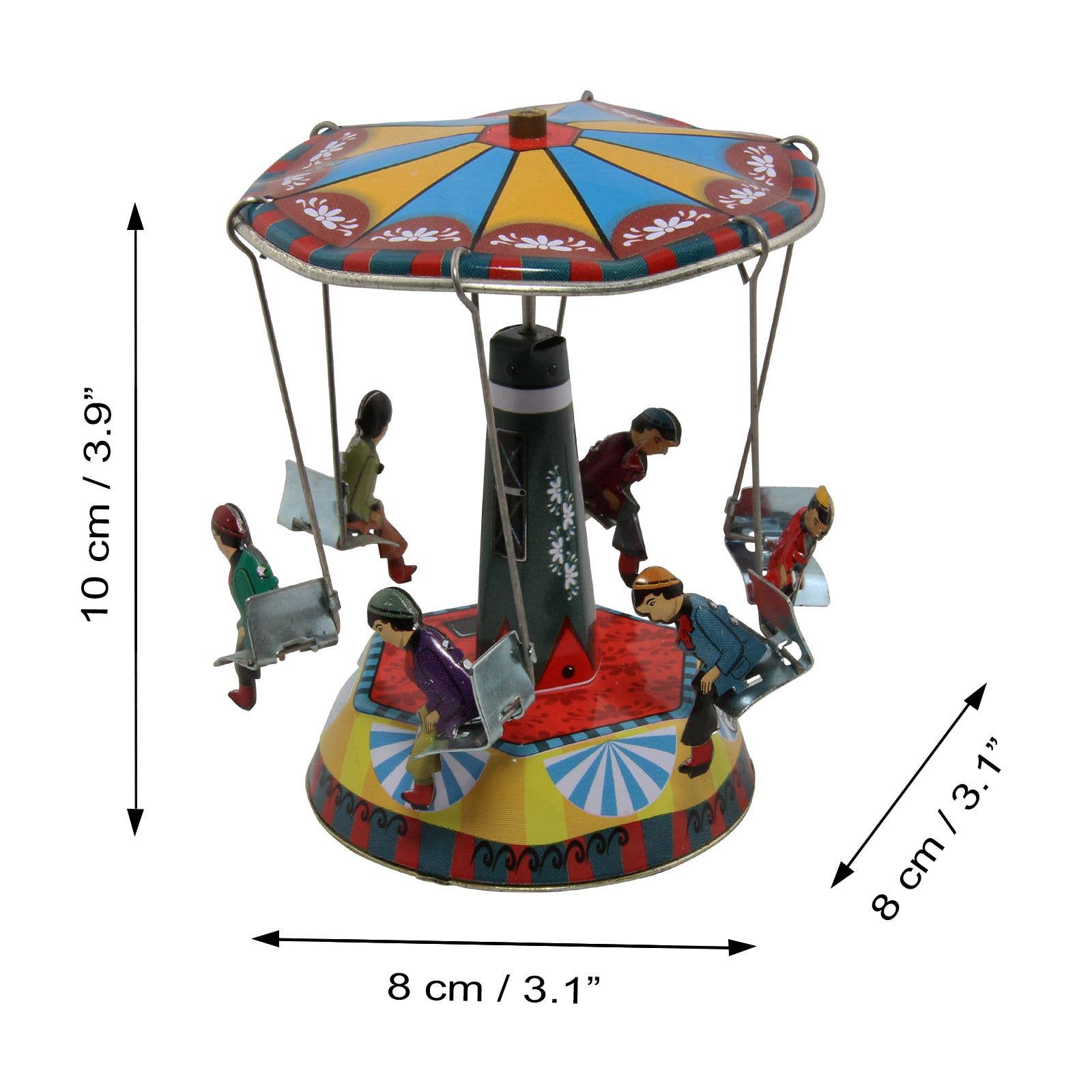 Tribal Trade GmbH - Wholesale Decorative Figurine - Tin toy carousel swing fair tin carousel 024