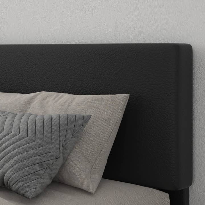 Cool Black King Size Upholstered Platform Bed Frame With Adjustable Headboard for wholesale on Faire1