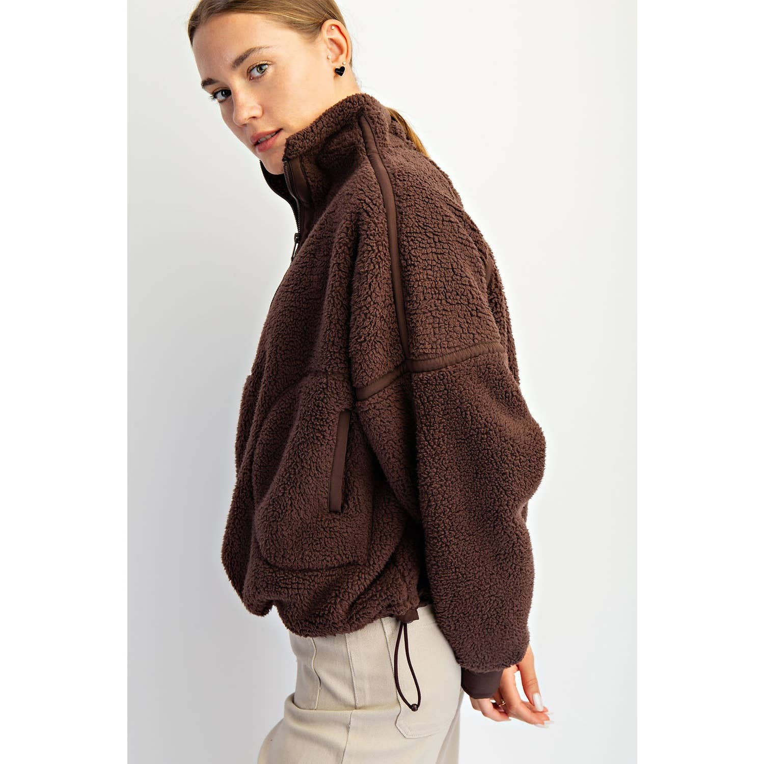 Rae Mode - Wholesale Jacket - Women's - SHERPA MOCK NECK QUARTER ZIP JACKET13