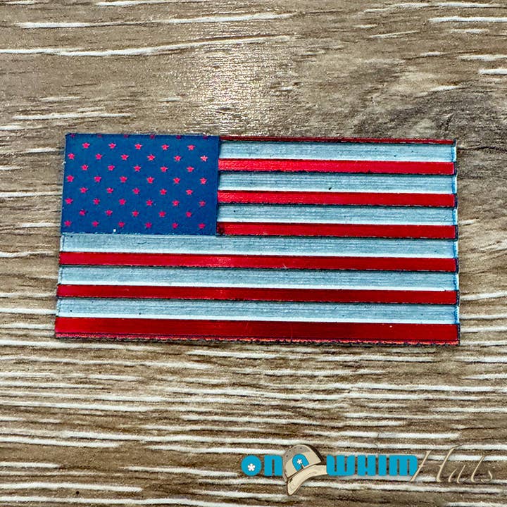 Acrylic American Flag Iron-On Patch for wholesale by On a Whim Hats