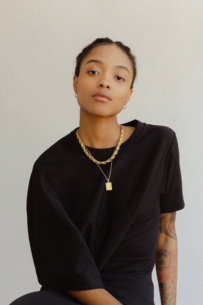 Katinki – wholesale Pendant/charm necklace – Personalized Initial Rectangle Medallion Necklace9